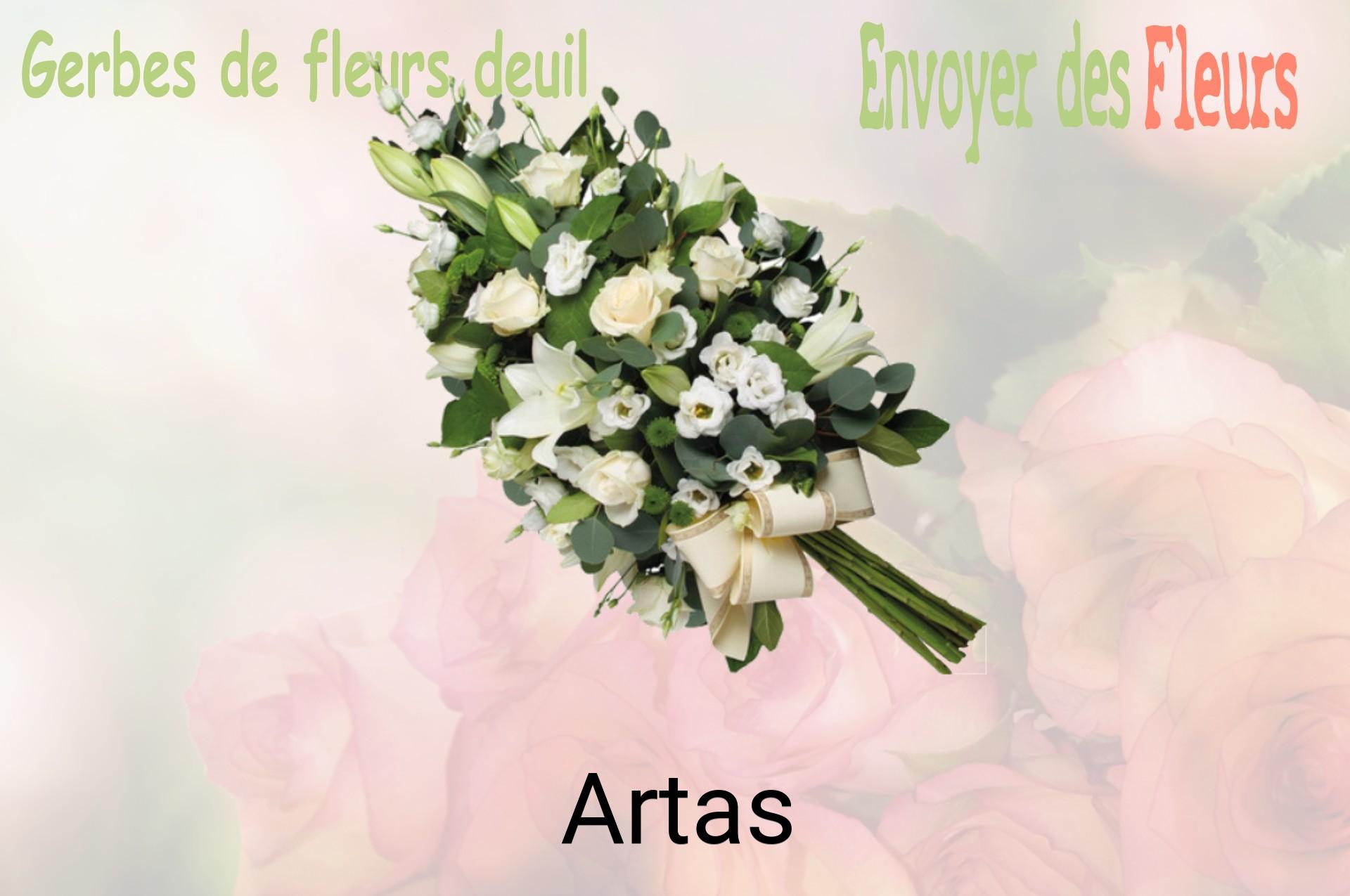 Gerbe de fleurs de deuil livrée à Artas